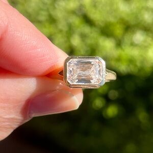 Elegant Diamond Bezel Women's Ring